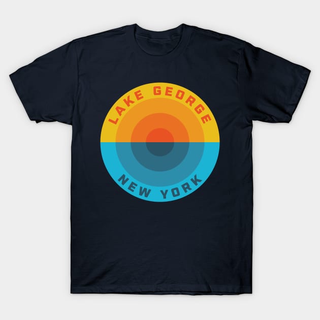 Lake George New York Sunset T-Shirt by PodDesignShop